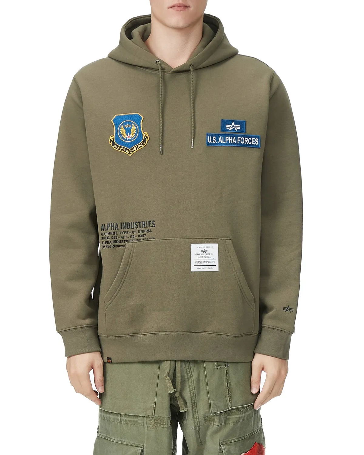 Alpha Industries Alpha Forces Hoodie olive badges