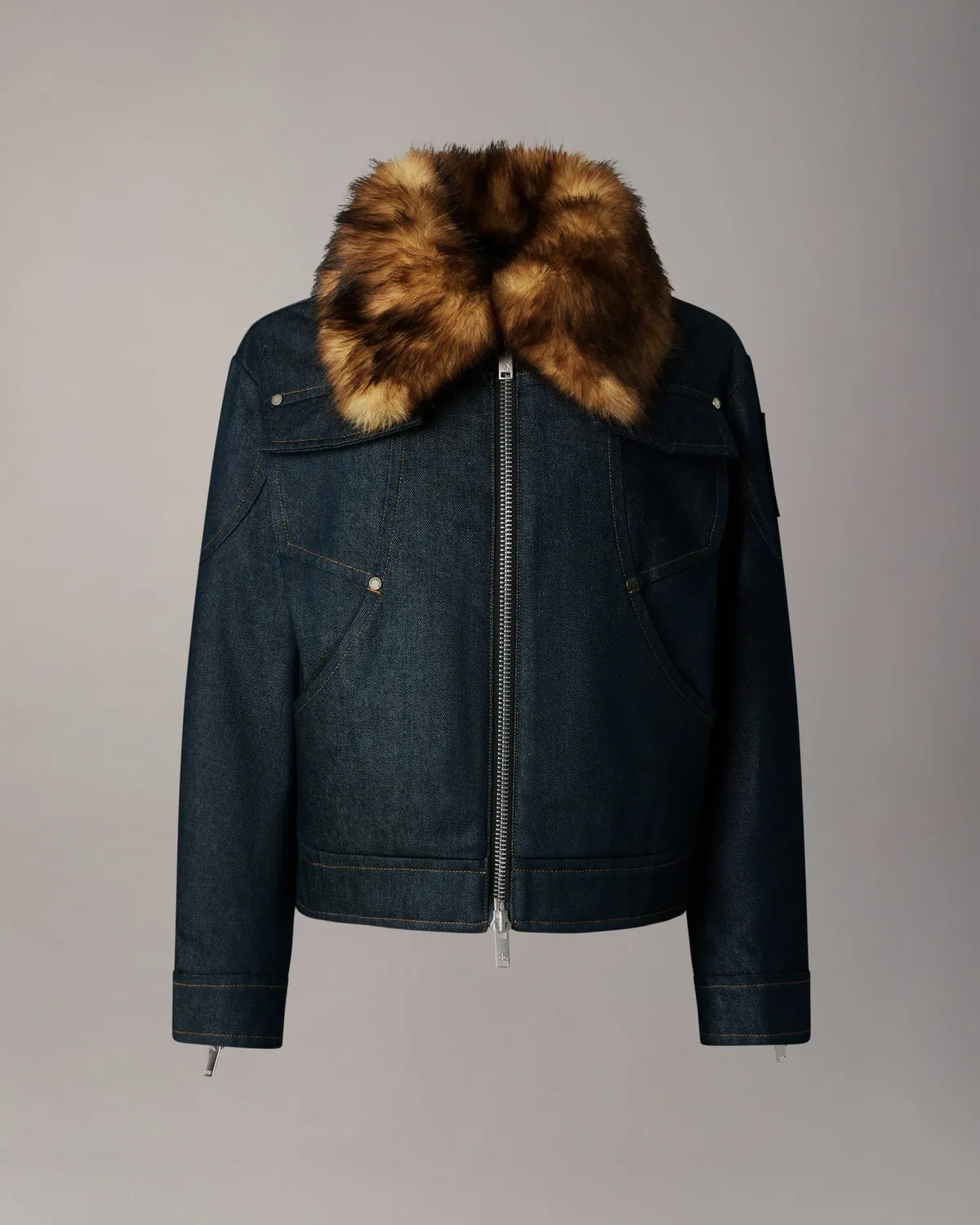 Moose Knuckles Frontier veste jean denim matelassée duvet