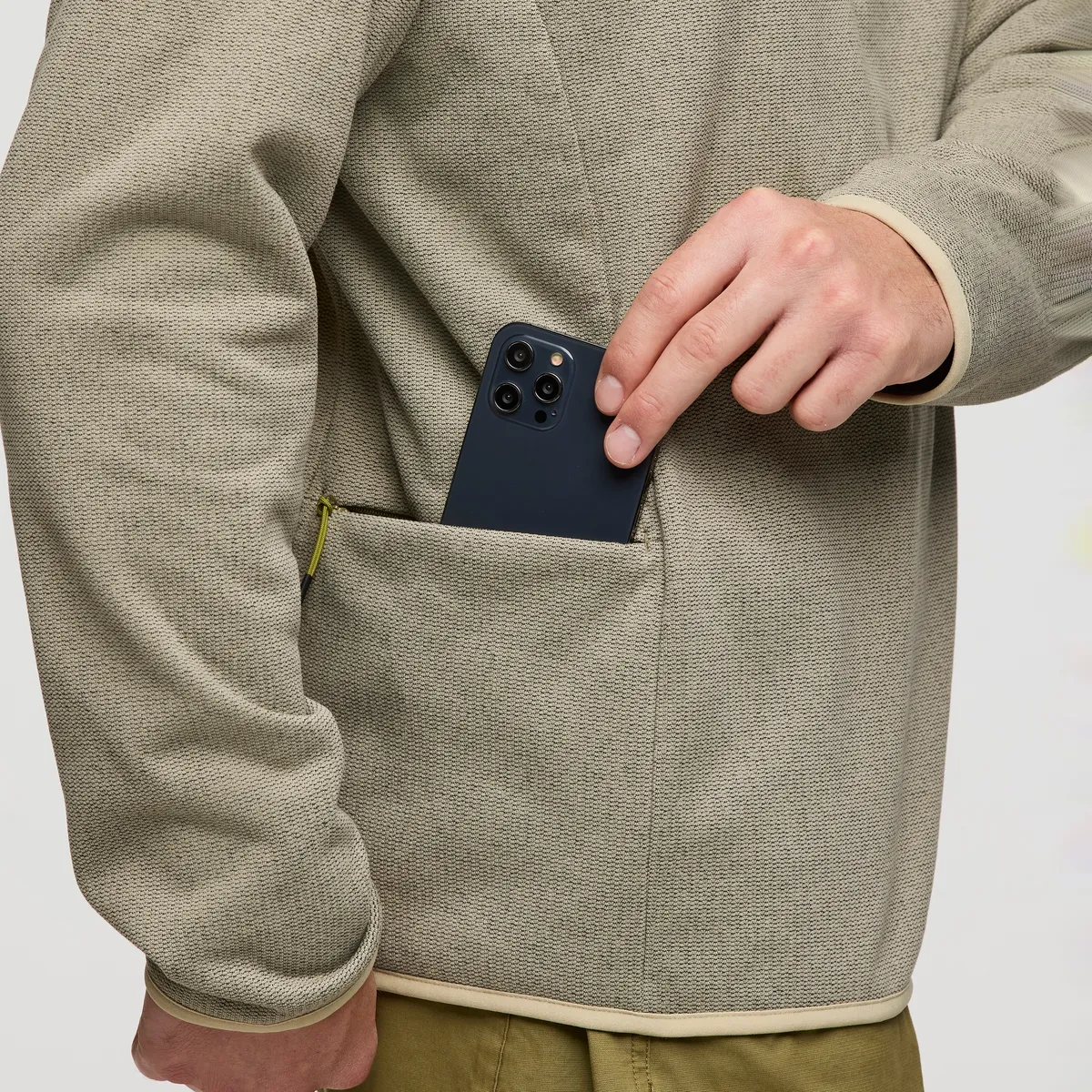 Cotopaxi Envo pull polaire homme gris col zippé recyclé