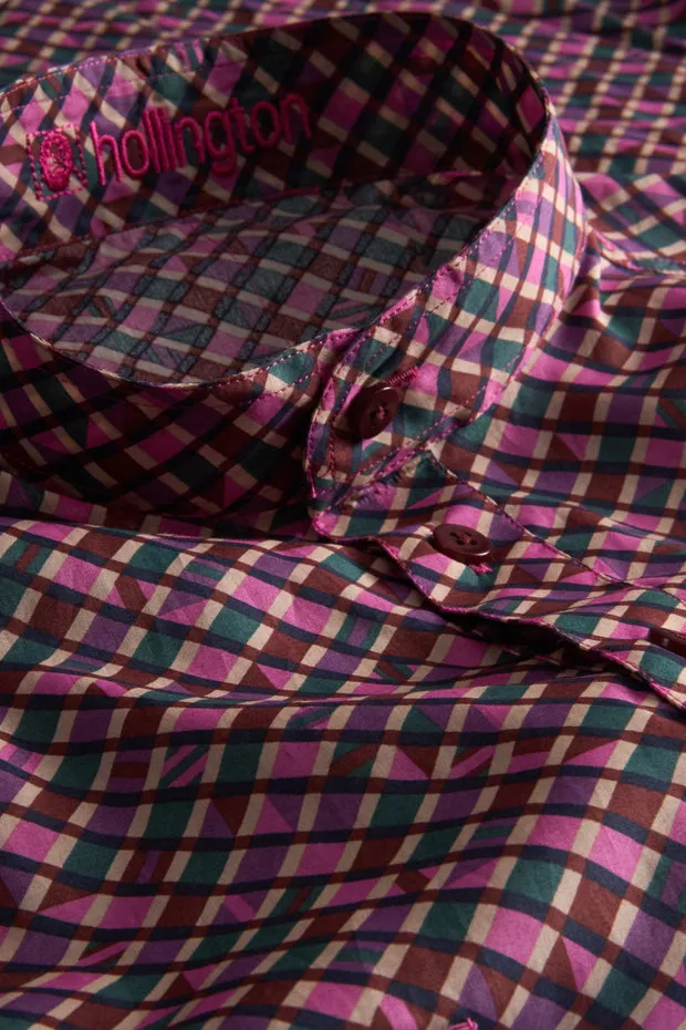 Hollington chemise Liberty col mao motif géométrique