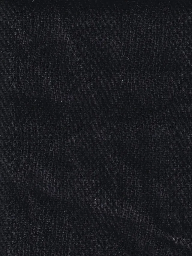 Hollington toile pur lin tissu chevrons noir 4 m