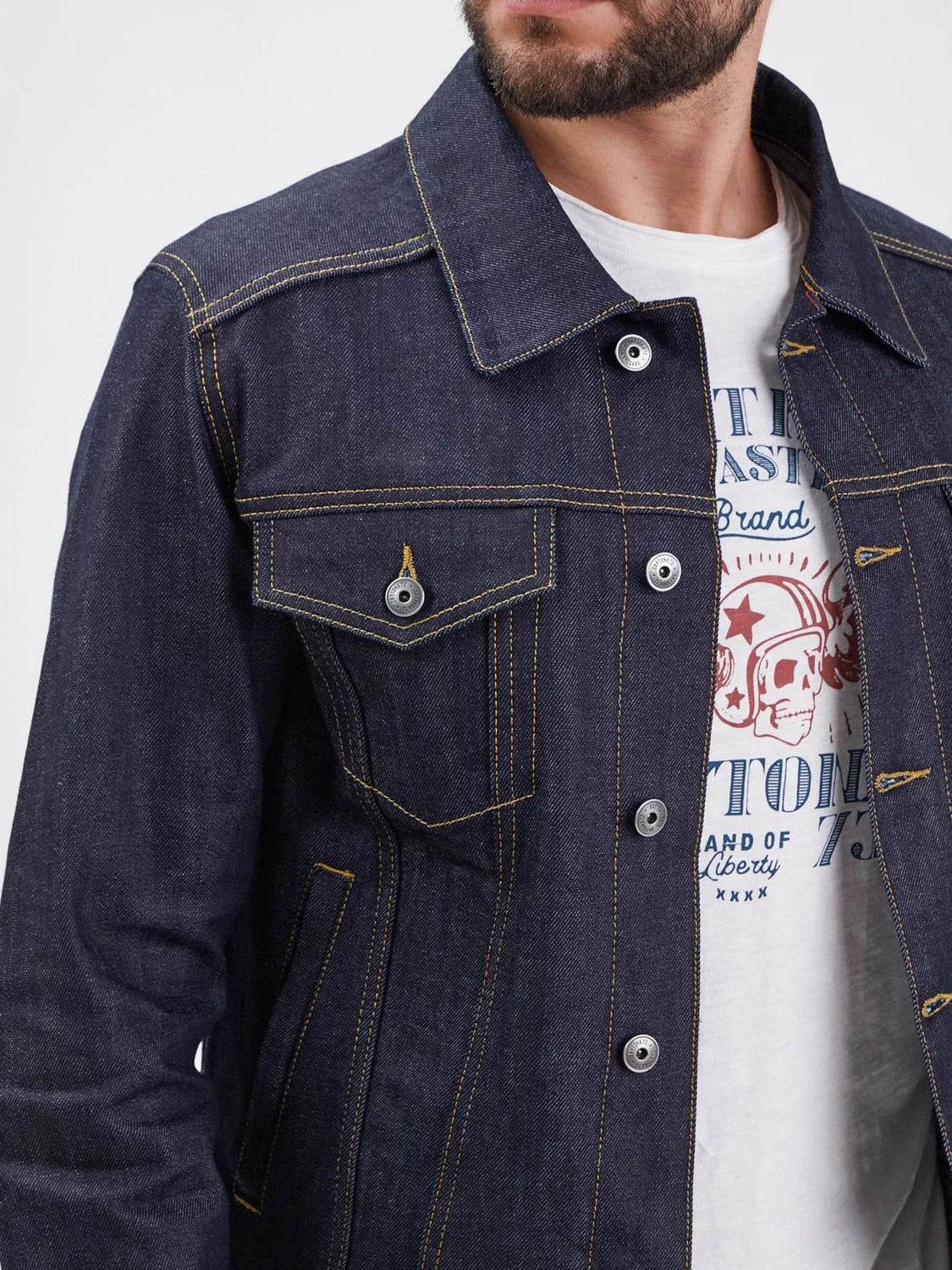 Daytona Baker veste jean homme Raw Indigo denim stretch