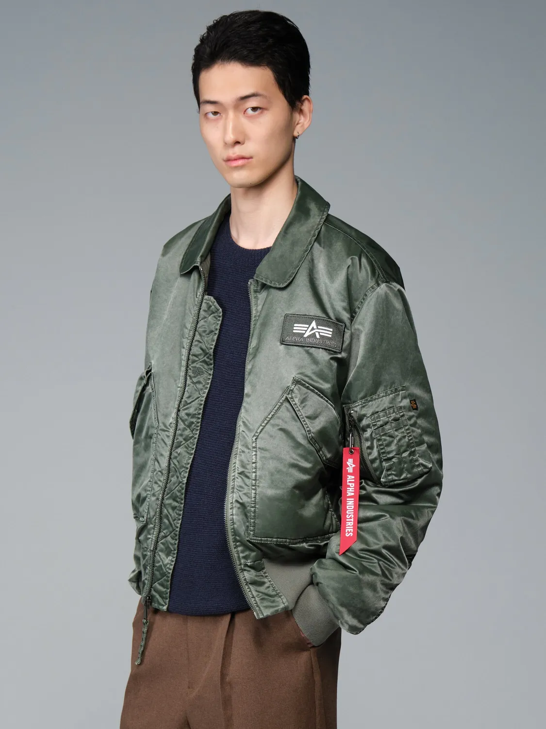 Alpha Industries CWU 45/P Battlewash bomber deep forest vintage