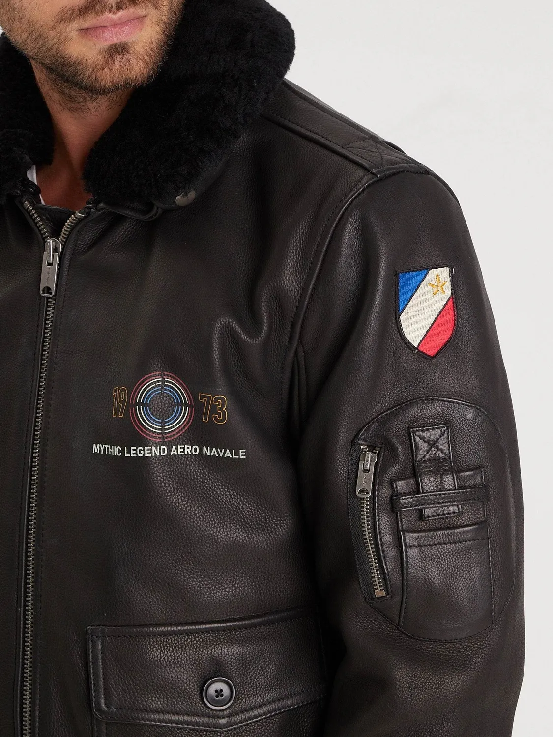 DAYTONA Phantom blouson aviateur cuir vachette noir