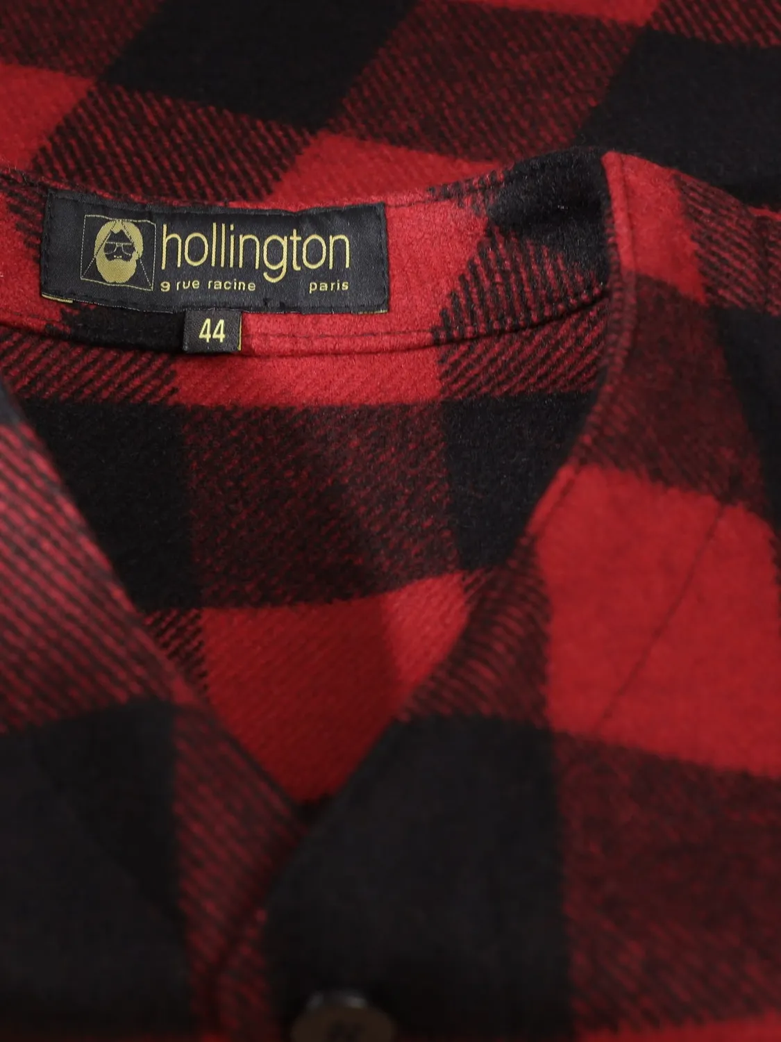 HOLLINGTON gilet drap de laine carreaux rouge noir