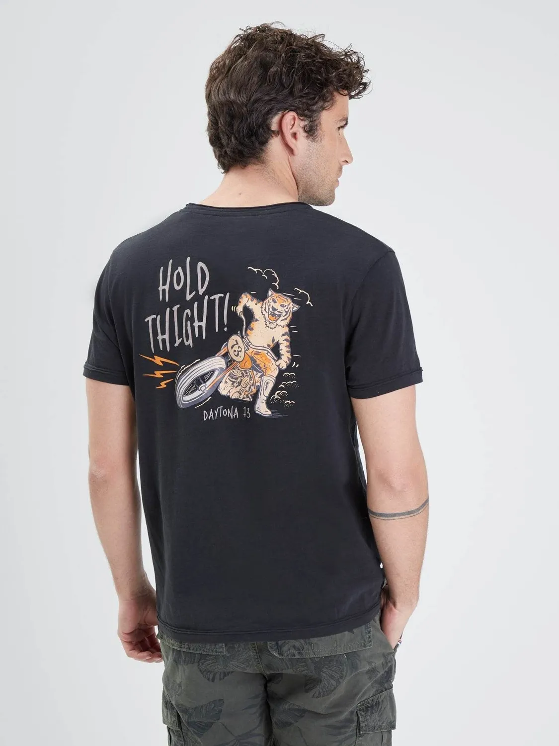 Daytona Tiger t-shirt homme noir coton
