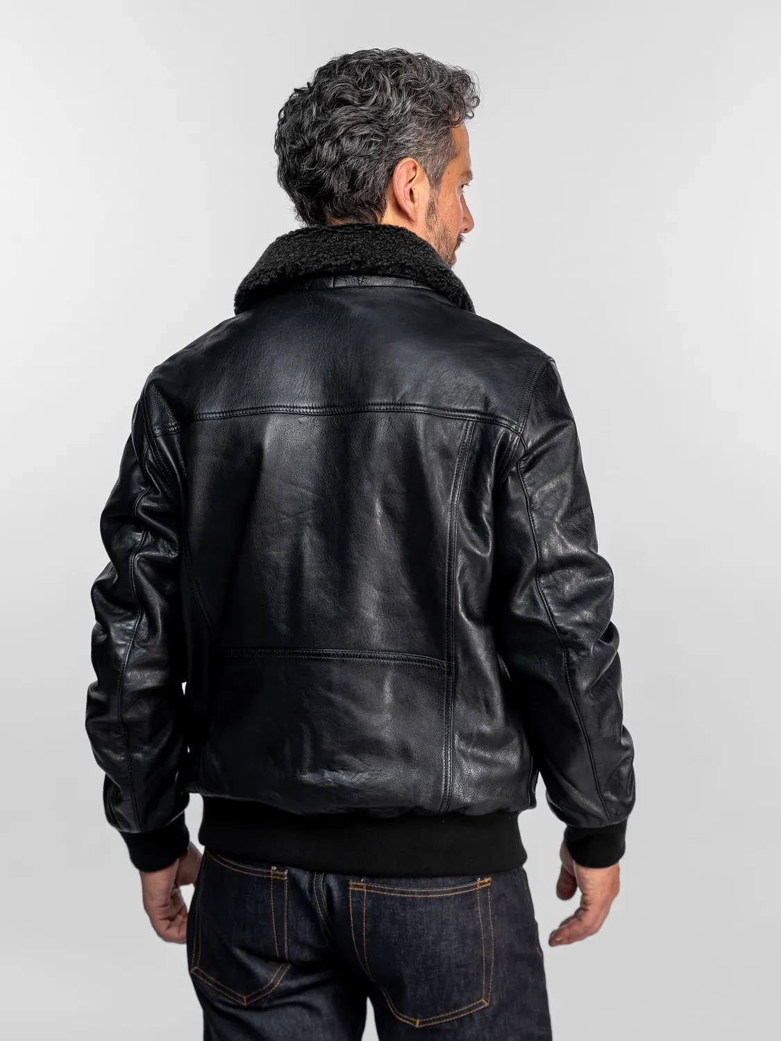 Daytona Boaz blouson aviateur homme noir mouton