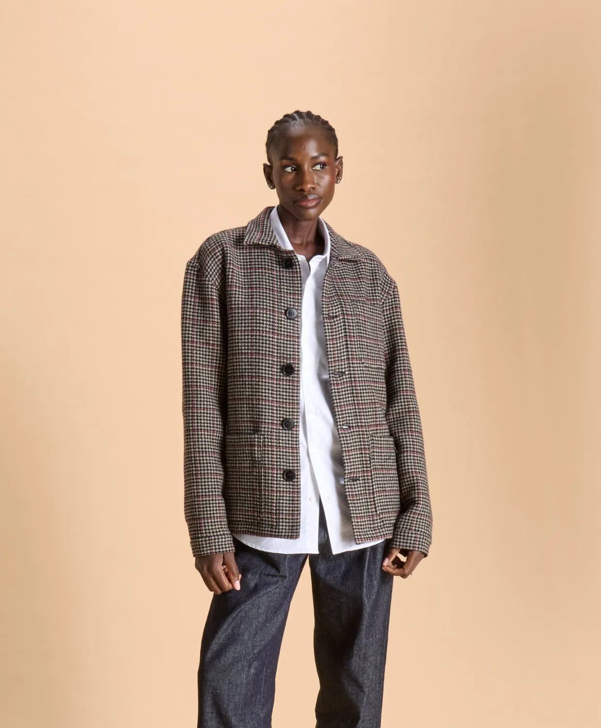 SOUBACQ Le Bleu Lenno veste de travail pied-de-poule