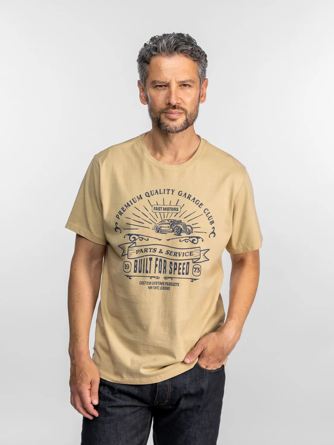 Daytona Gowrie t-shirt vintage homme Black 260g stone wash