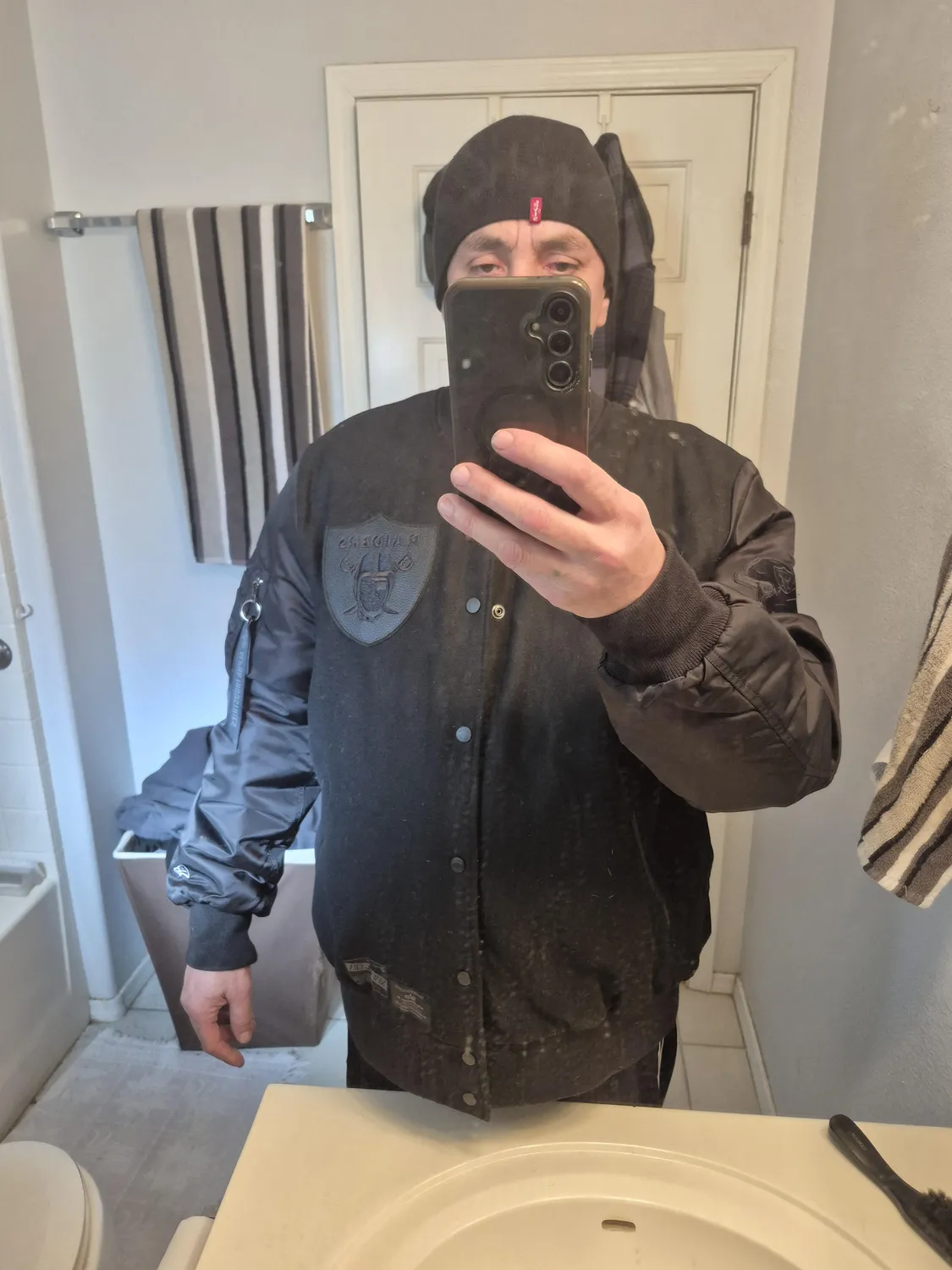 Alpha Industries Raiders blouson bomber varsity laine noir