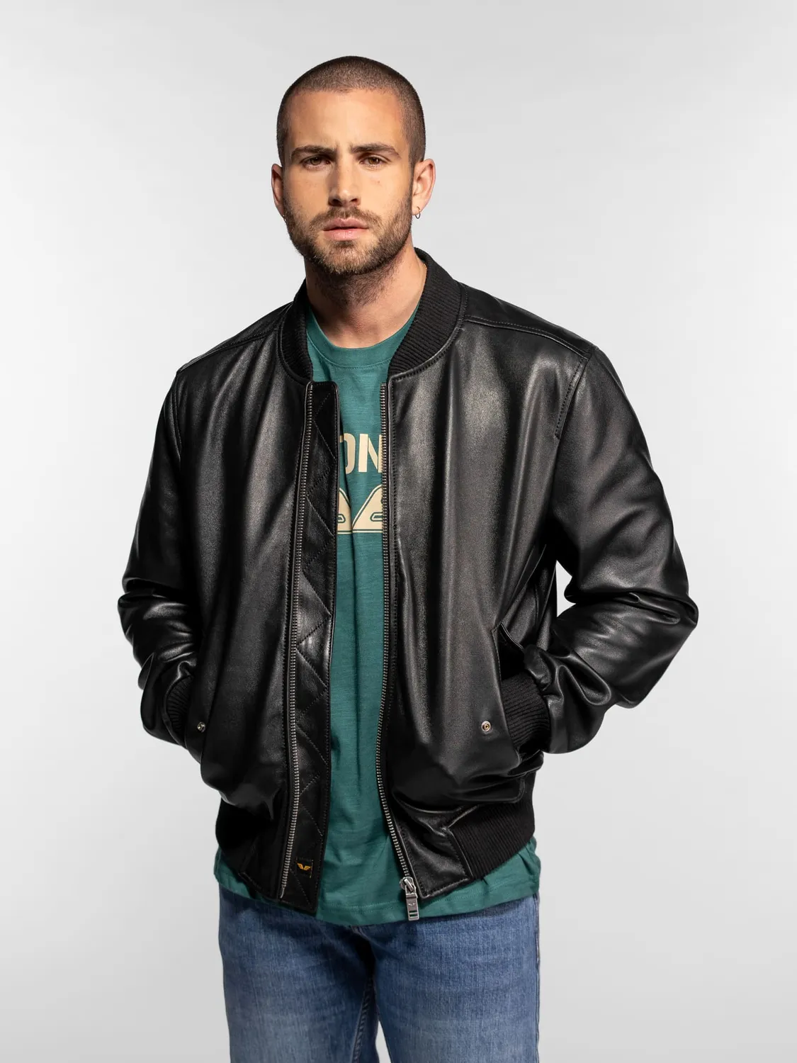 Daytona Janmarc bomber cuir noir mouton souple
