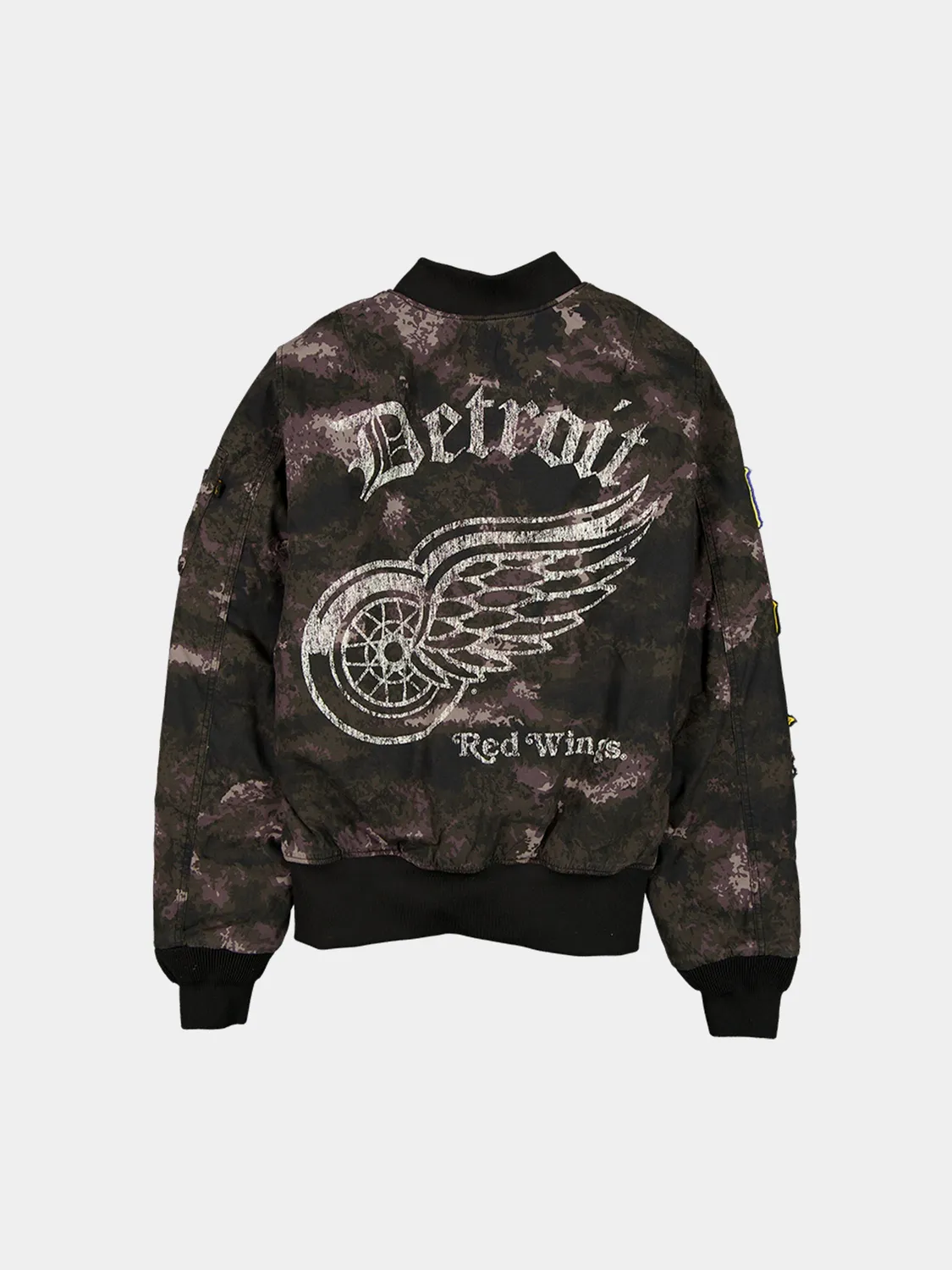 Alpha Industries MA-1 Detroit Red Wings bomber noir camo réversible