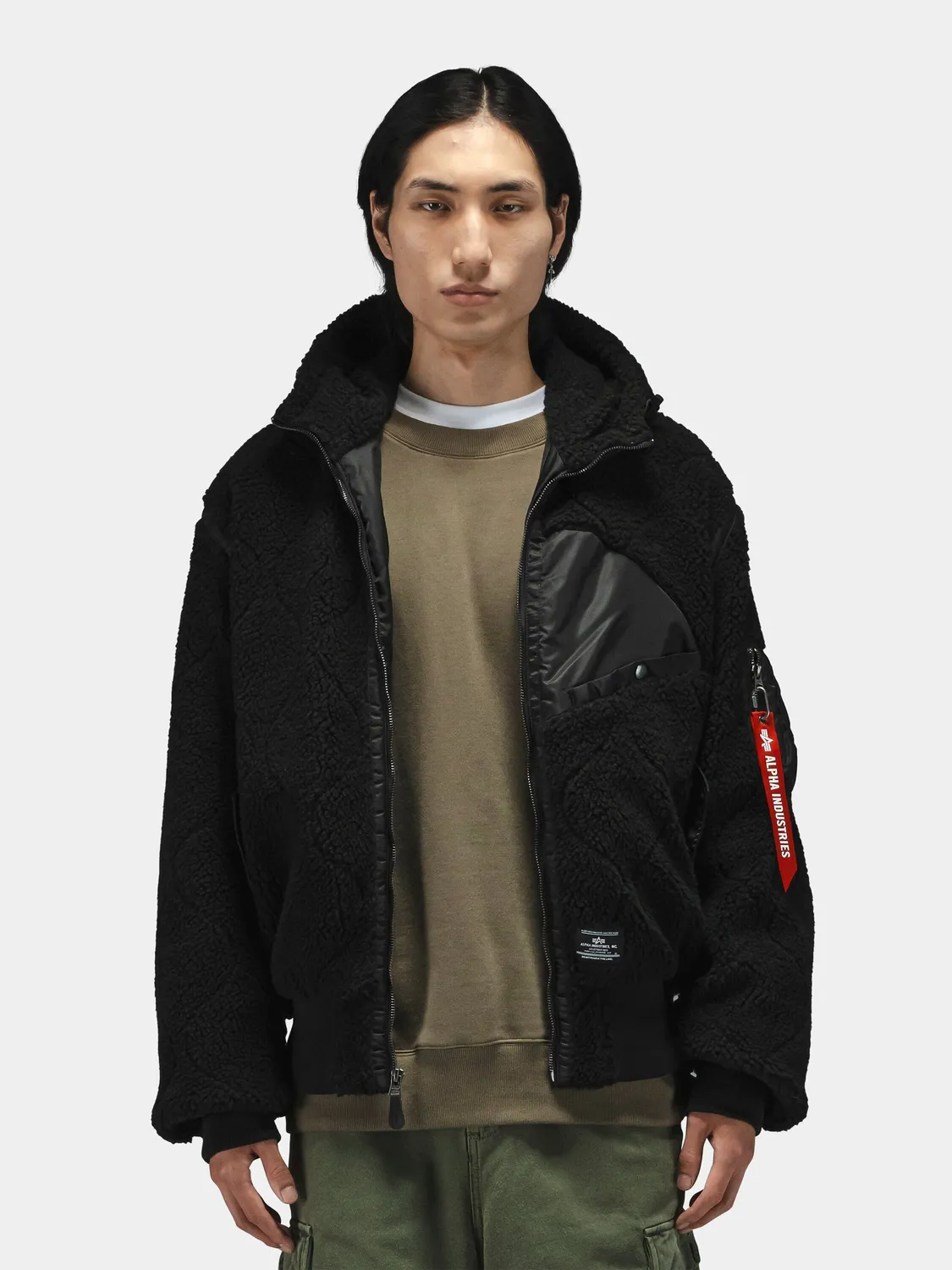 Alpha Industries Sherpa Onion Quilting Flight Jacket blouson noir sherpa