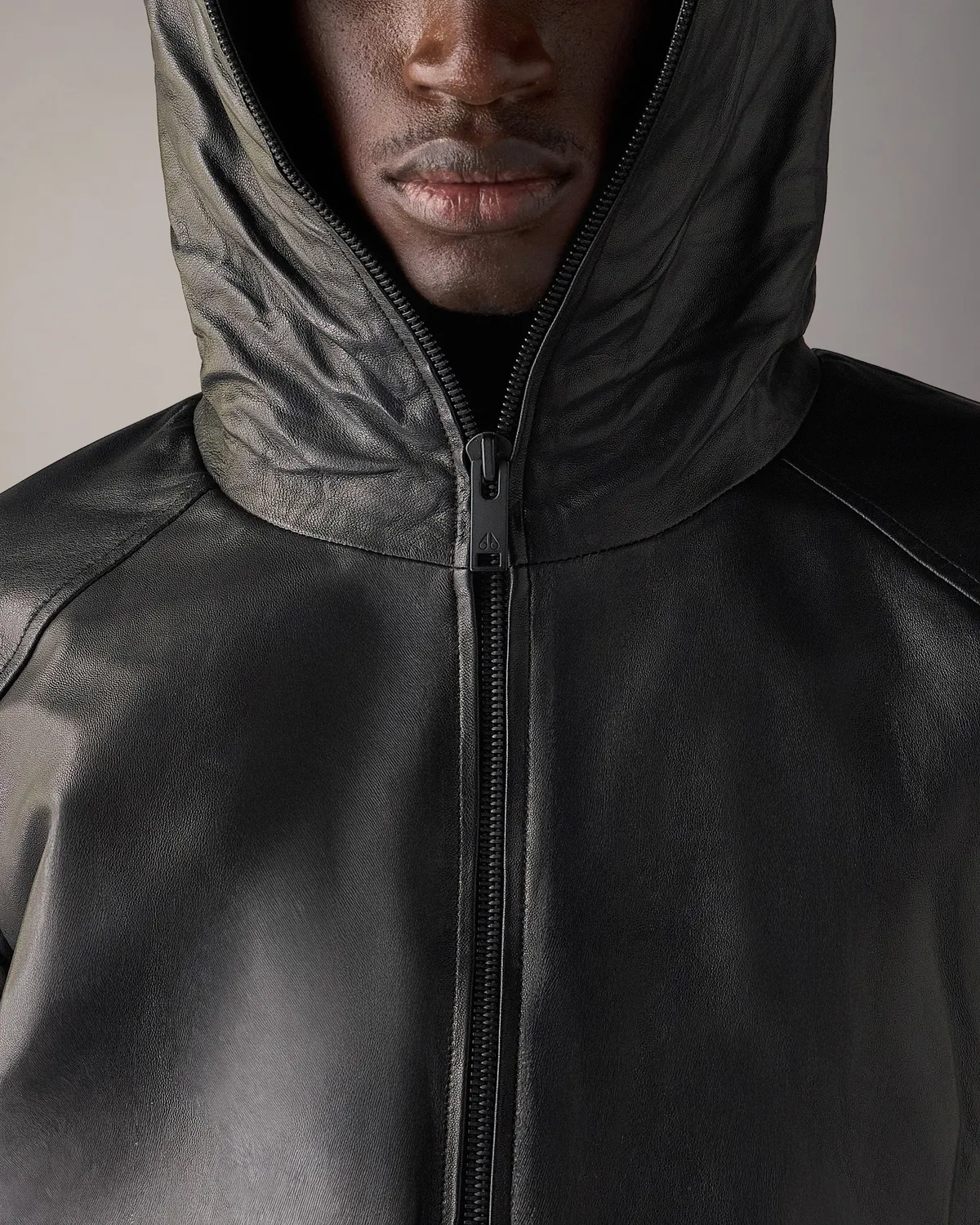 Moose Knuckles Neo Bunny blouson cuir noir