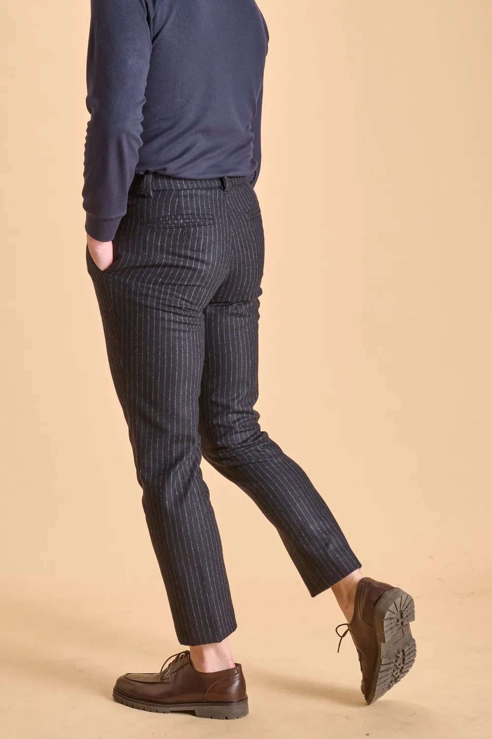 Soubacq Westminster pantalon homme laine bleu