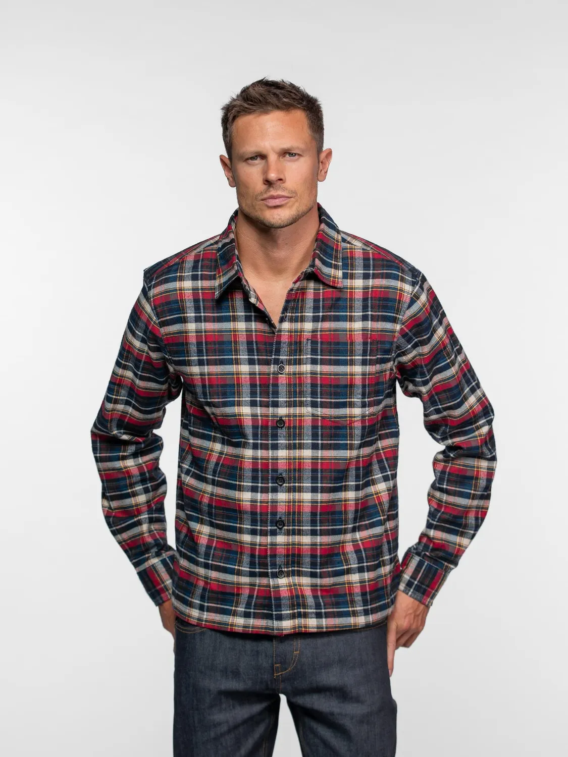 Daytona Layton chemise homme bleue flanelle chaude