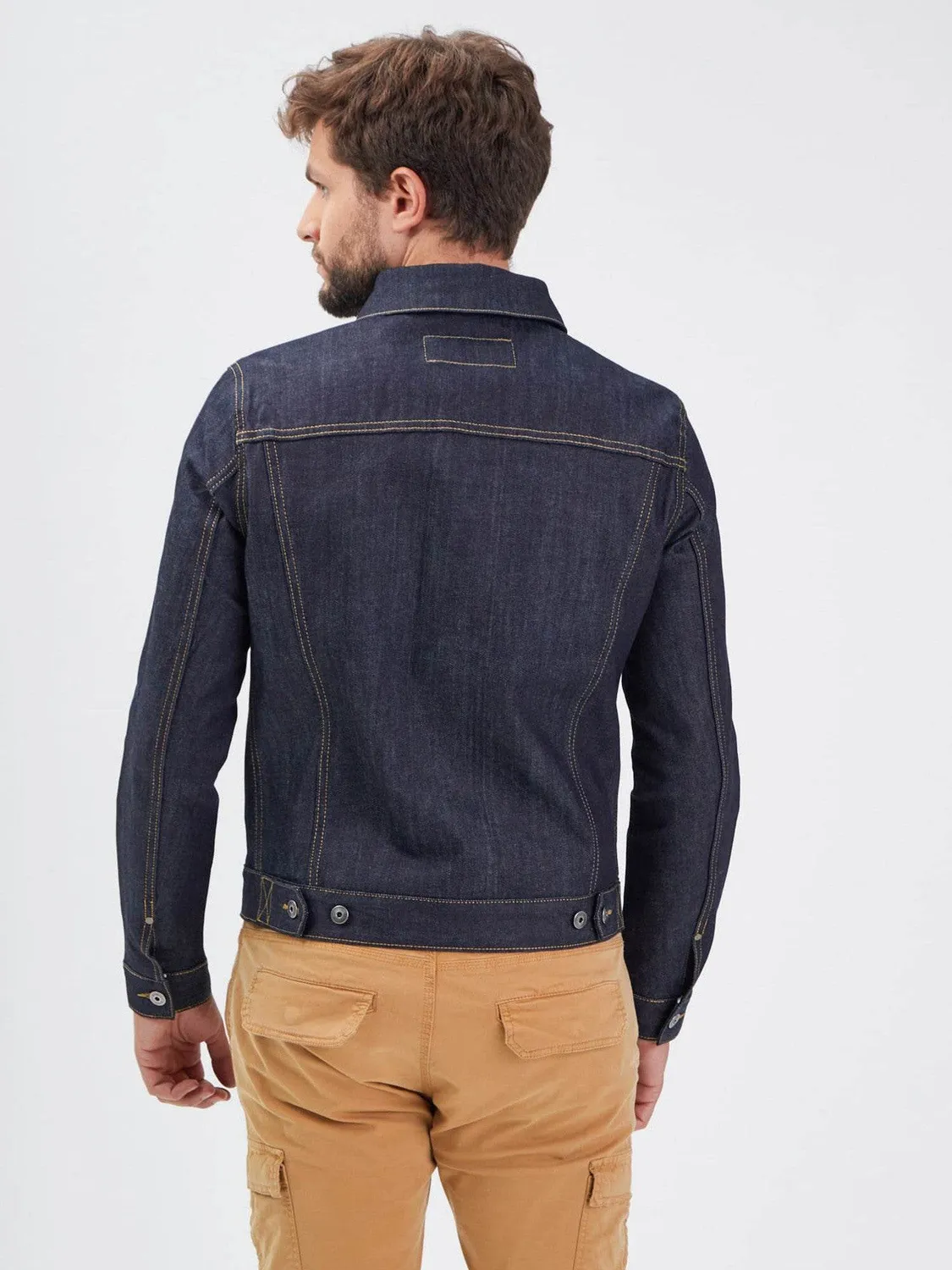 Daytona Baker veste jean homme Raw Indigo denim stretch