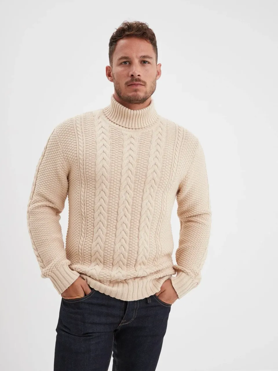 DAYTONA Lander pull col roulé homme 100% coton