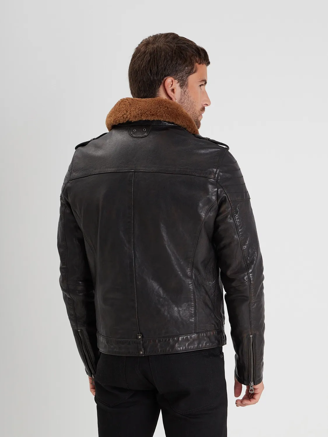 Daytona Pirate blouson aviateur cuir noir agneau