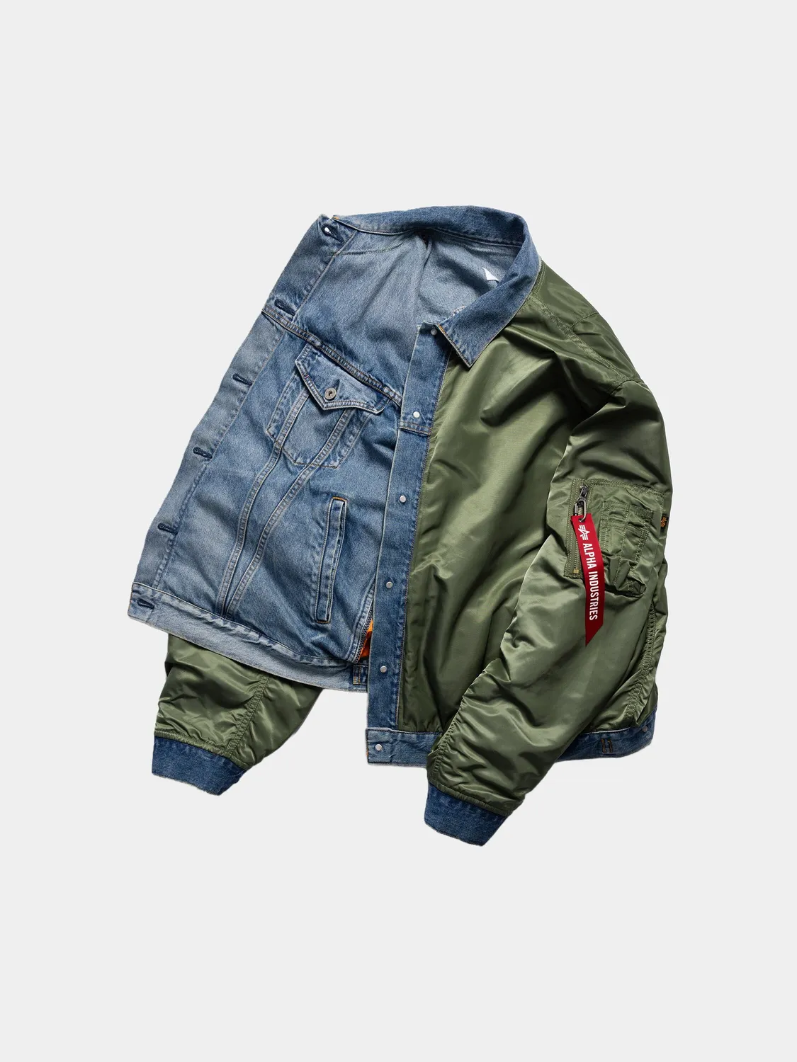 Alpha Industries Junya Watanabe MA-1 bomber Sage réversible nylon