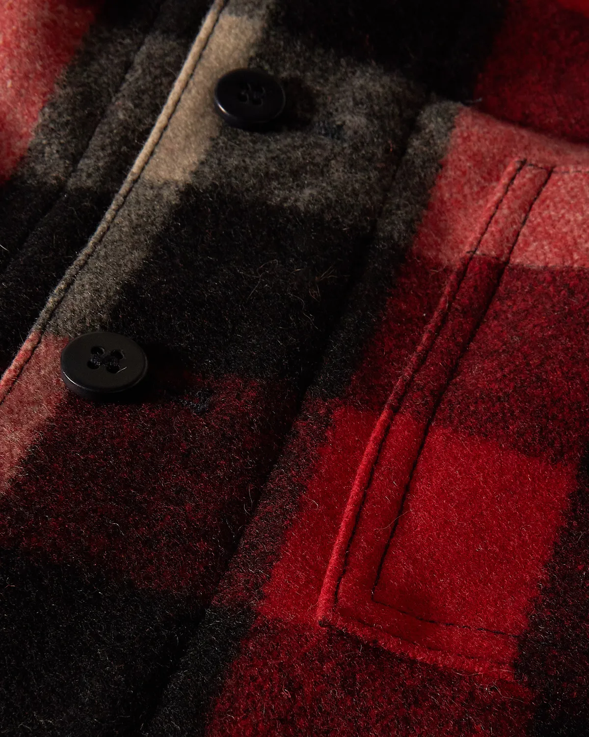 Hollington gilet Lamberjack drap laine rouge blanc 46