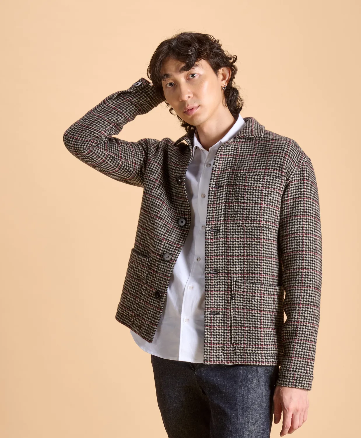 SOUBACQ Le Bleu Lenno veste de travail pied-de-poule