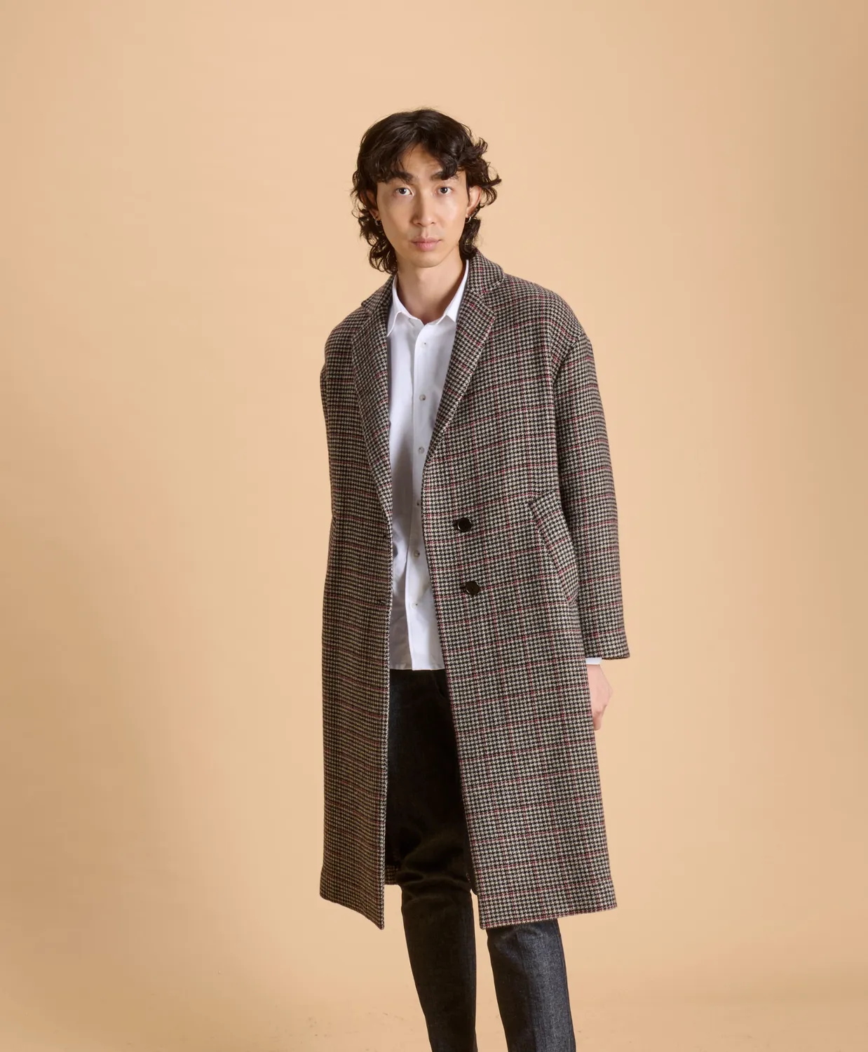 SOUBACQ Lenno manteau laine pied-de-poule chaud
