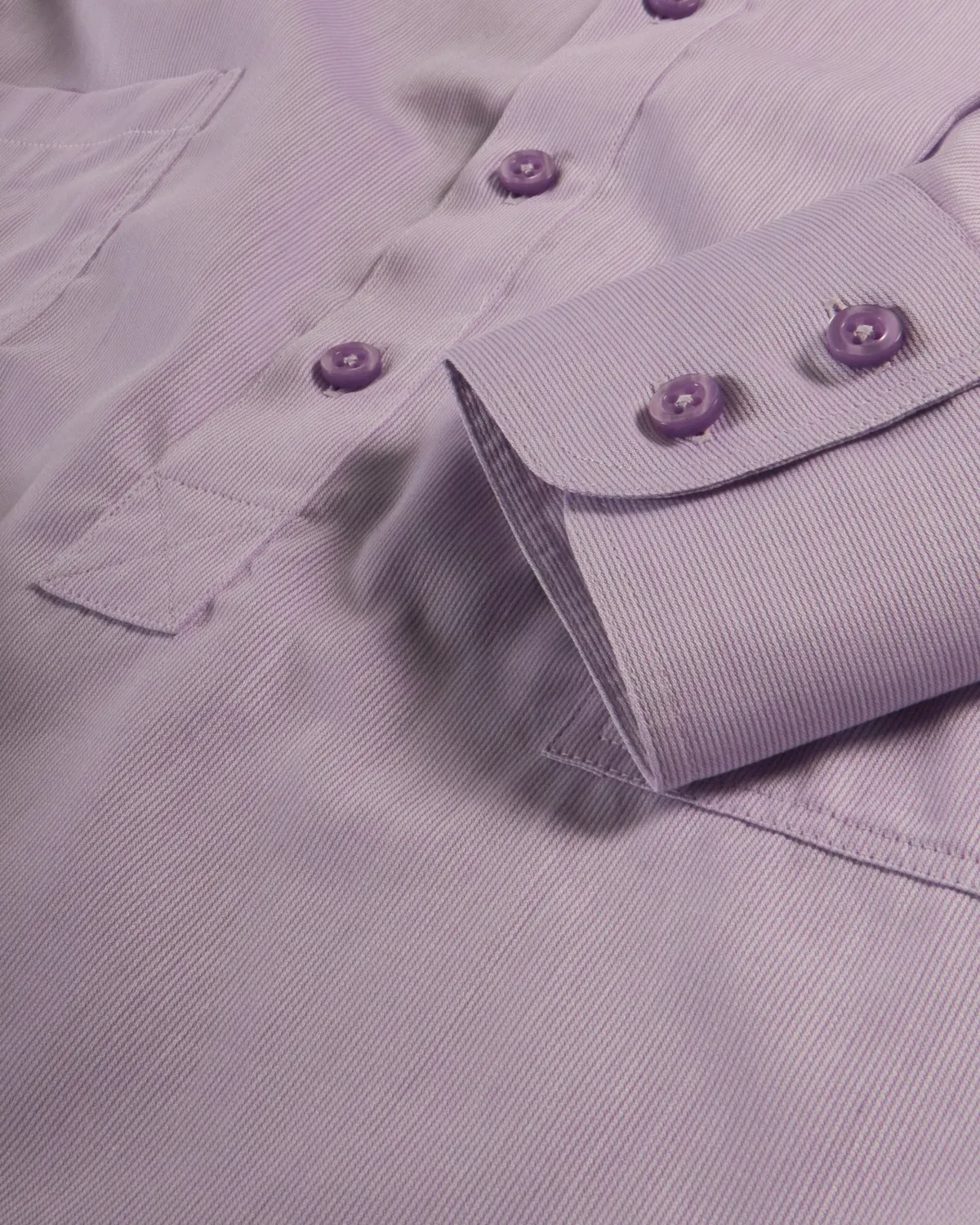 Hollington chemise col mao coton rayures parme droite