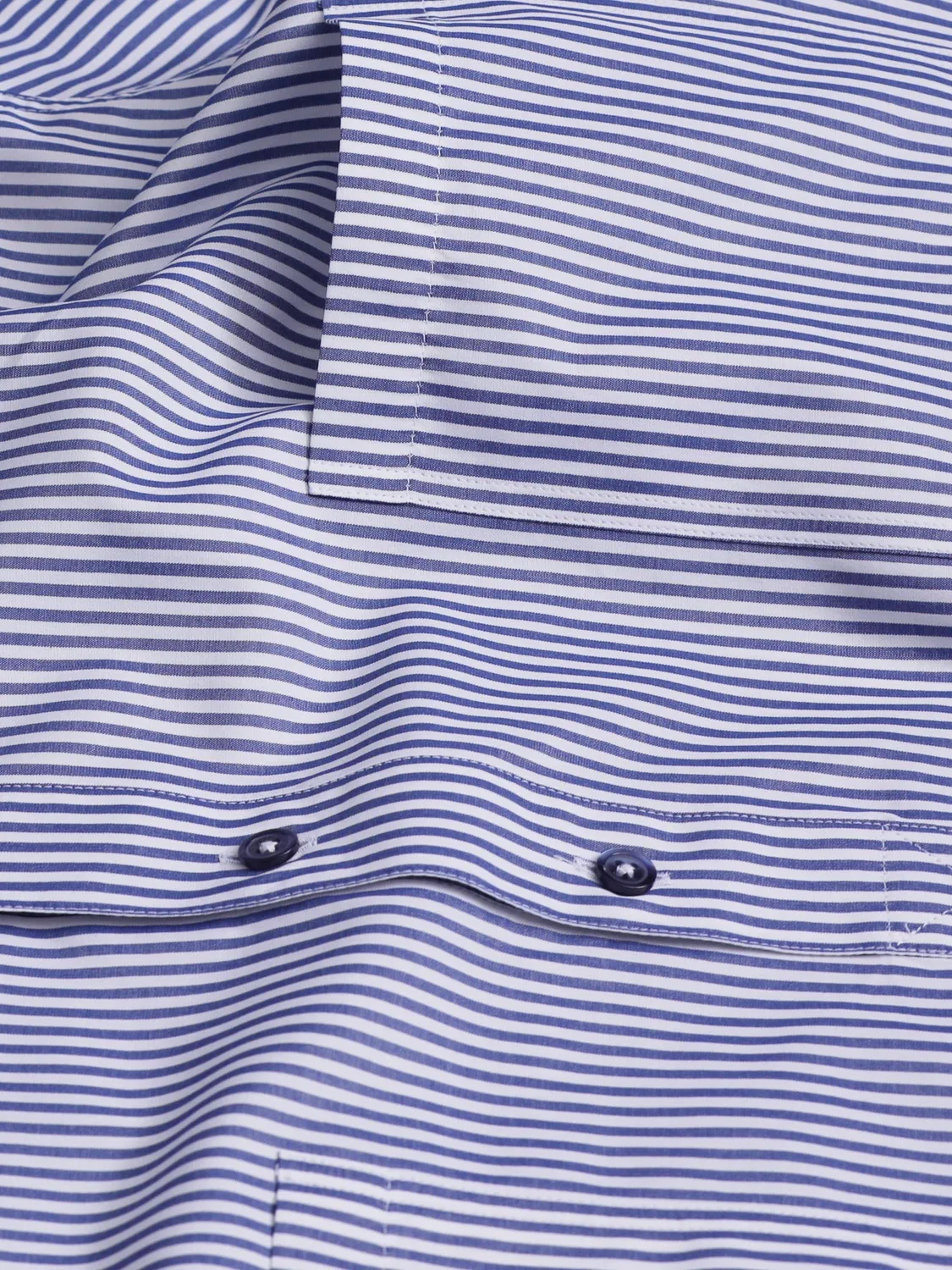 Hollington chemise col mao homme coton rayures bleu roi
