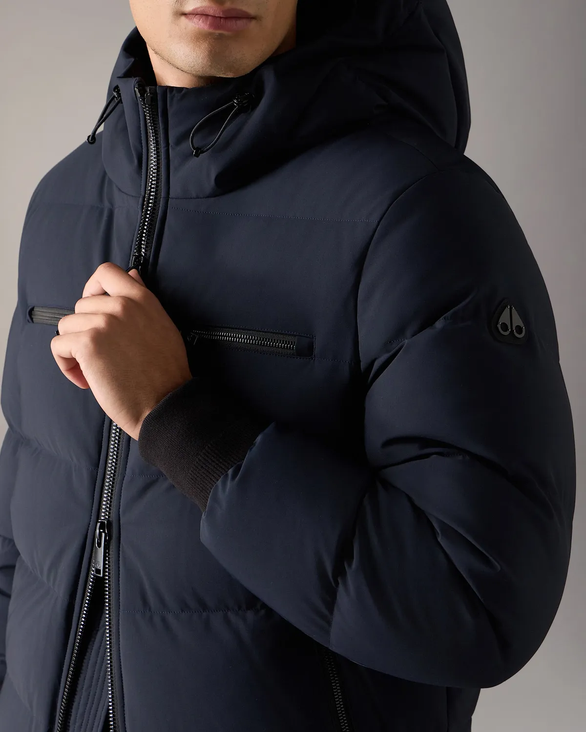 Moose Knuckles Soho Bomber duvet matelassé navy