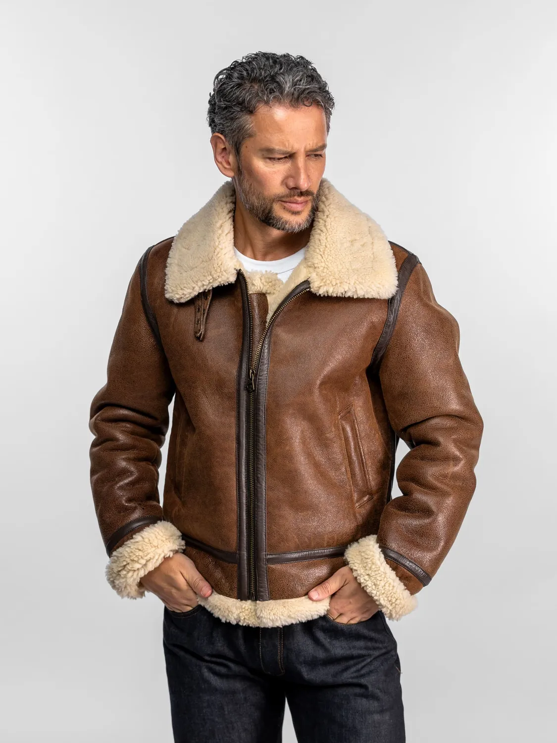 Daytona Bombardier blouson aviateur cuir mouton noir