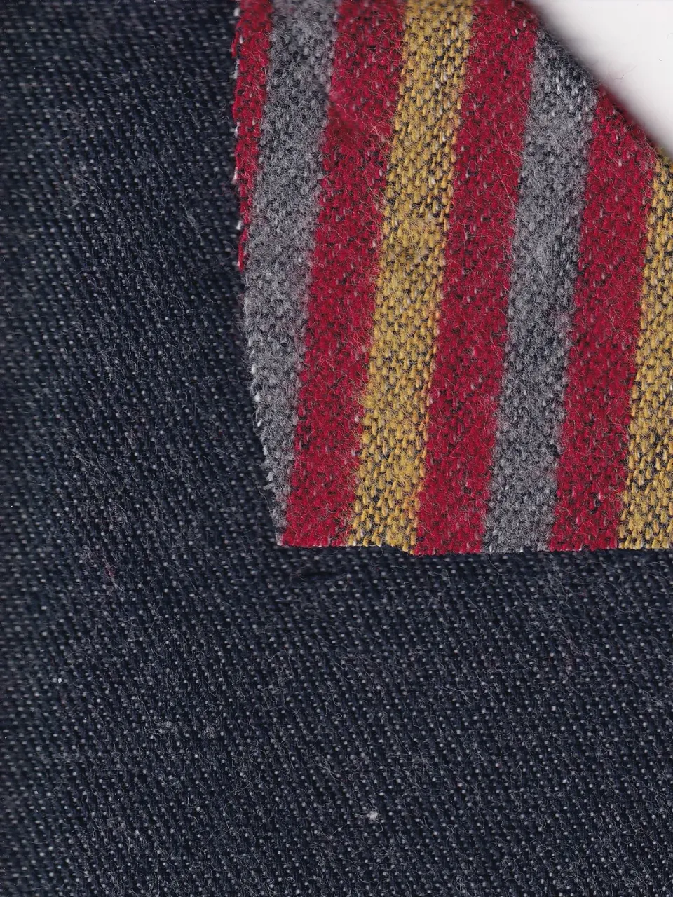Hollington toile laine double-face tissu denim rayures 5 m