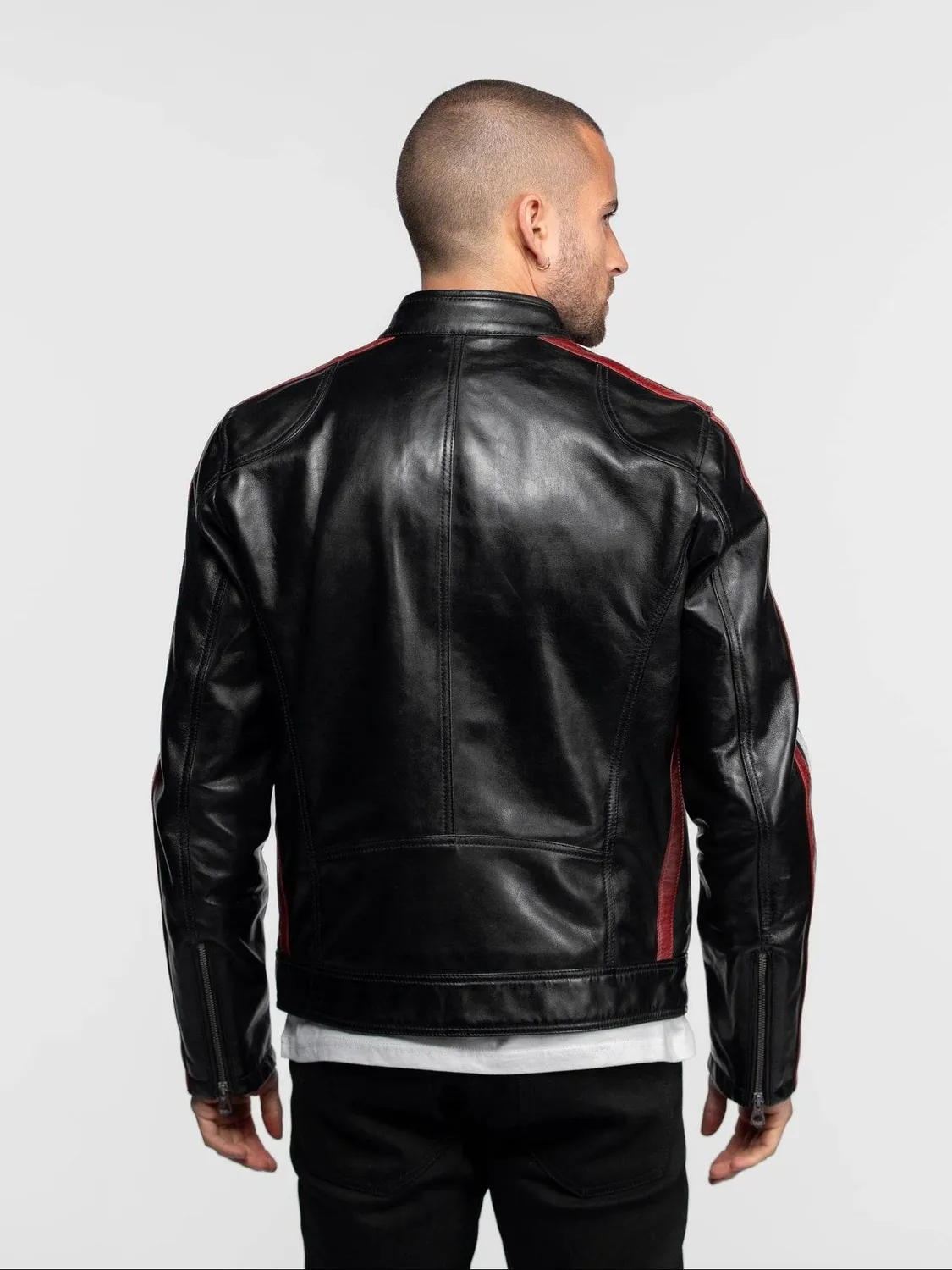 Daytona Scotty blouson motard agneau noir racing