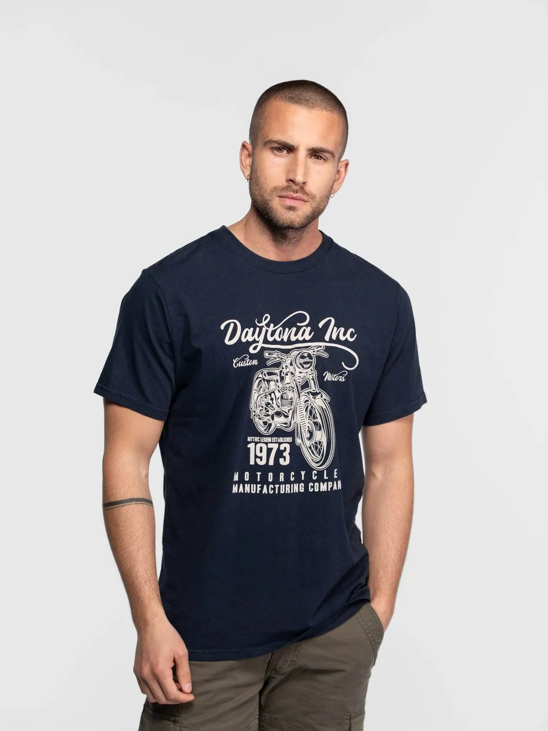 DAYTONA Sherbrooke t-shirt moto coton navy