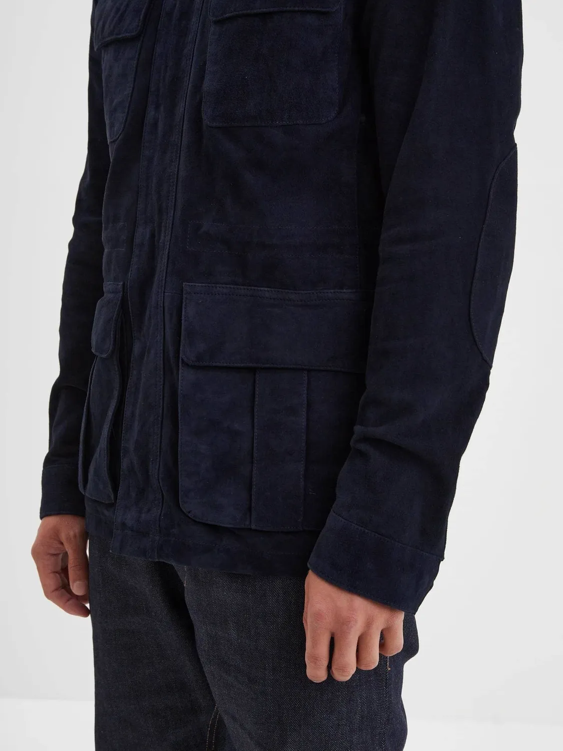 DAYTONA Salem veste cuir homme chèvre velours navy