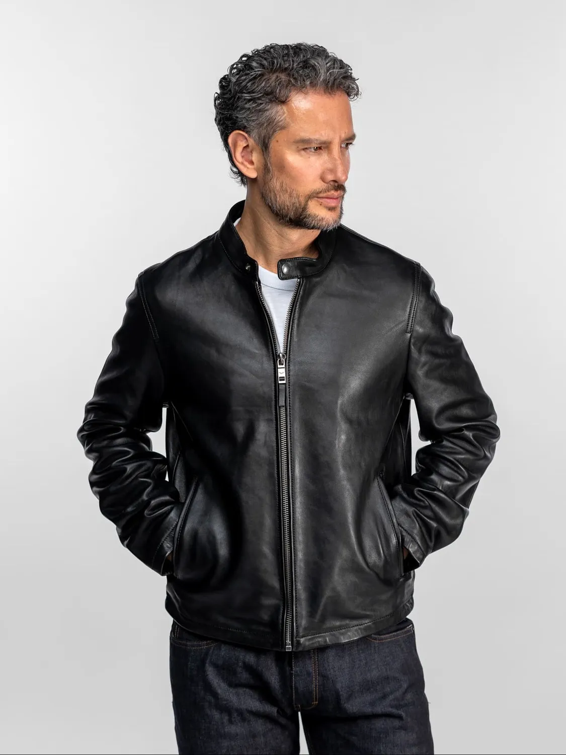 DAYTONA Hodos blouson cuir mouton noir motard
