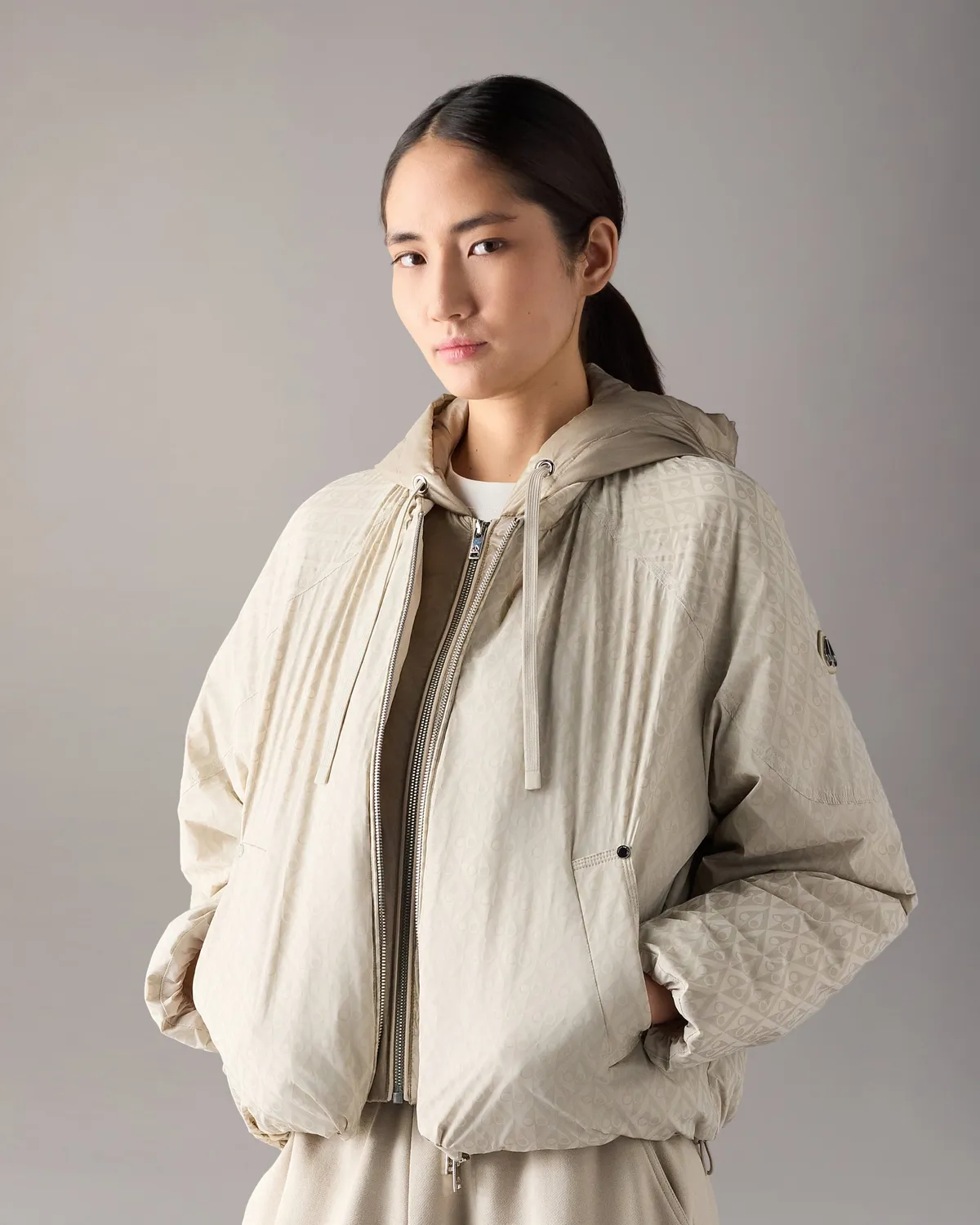 Moose Knuckles Tegan bomber duvet monogramme capuche