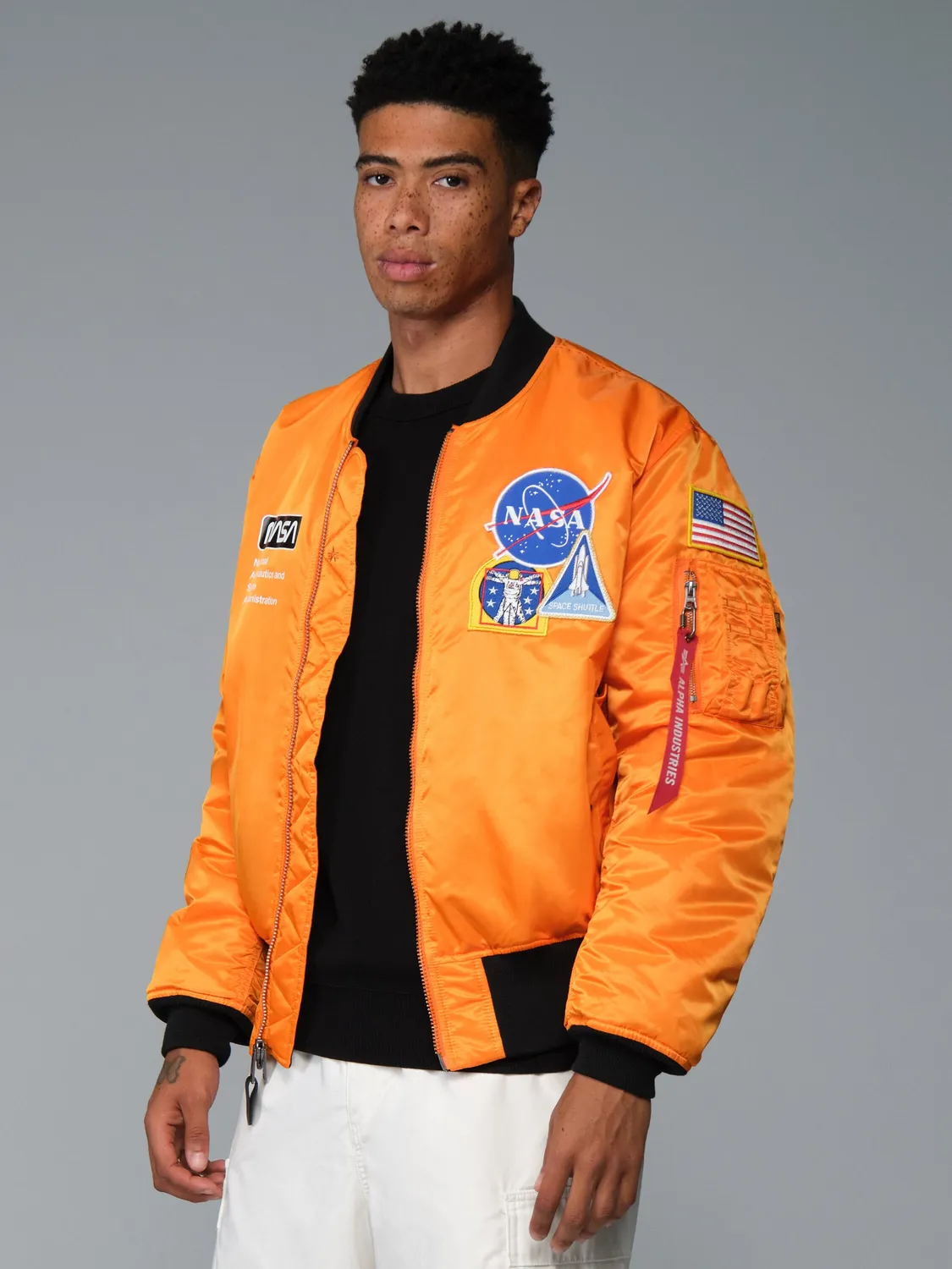Alpha Industries MA-1 bomber NASA Galaxy orange réversible