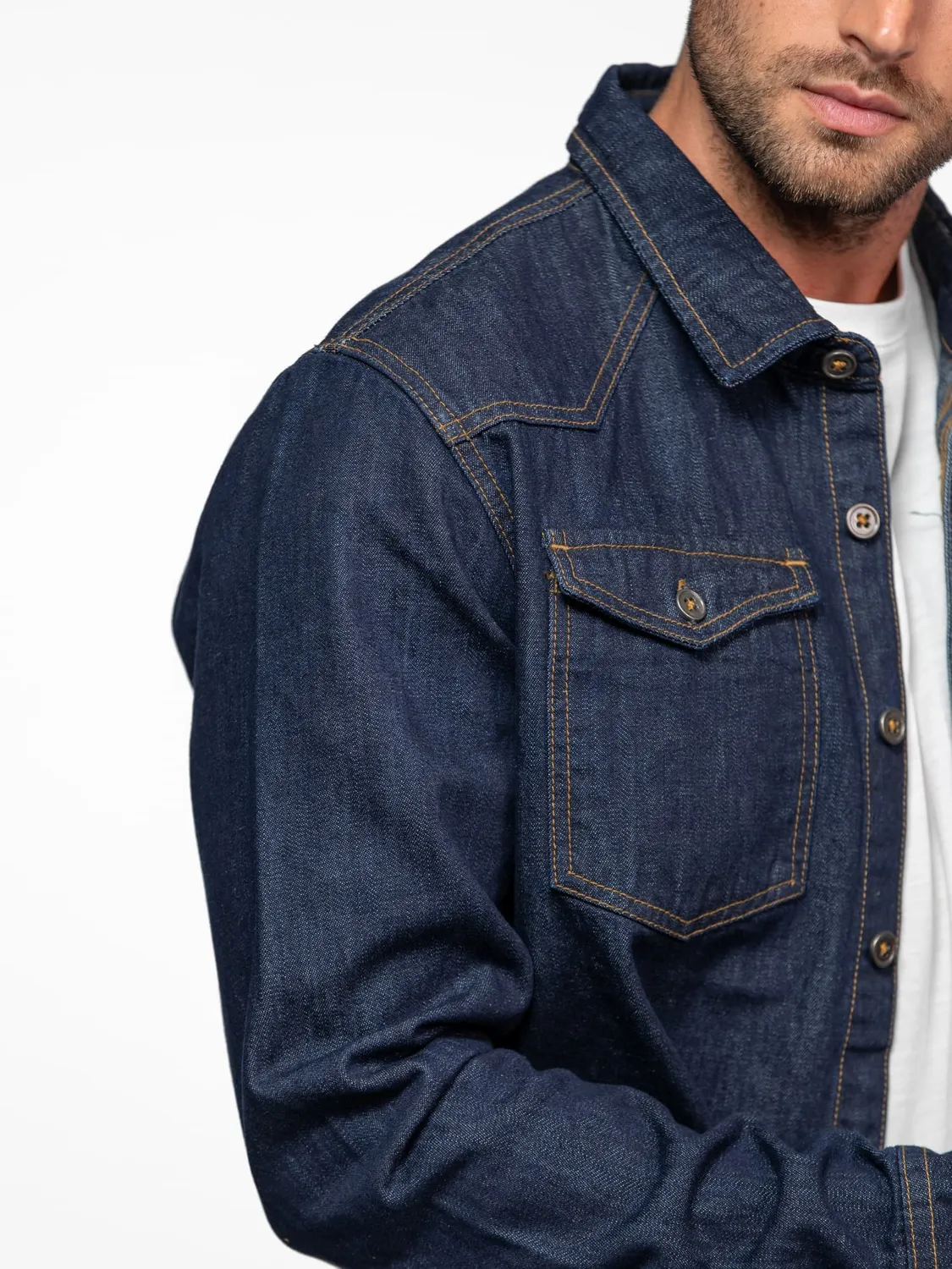 Daytona Pueblo chemise denim homme MID Wash toile 290g