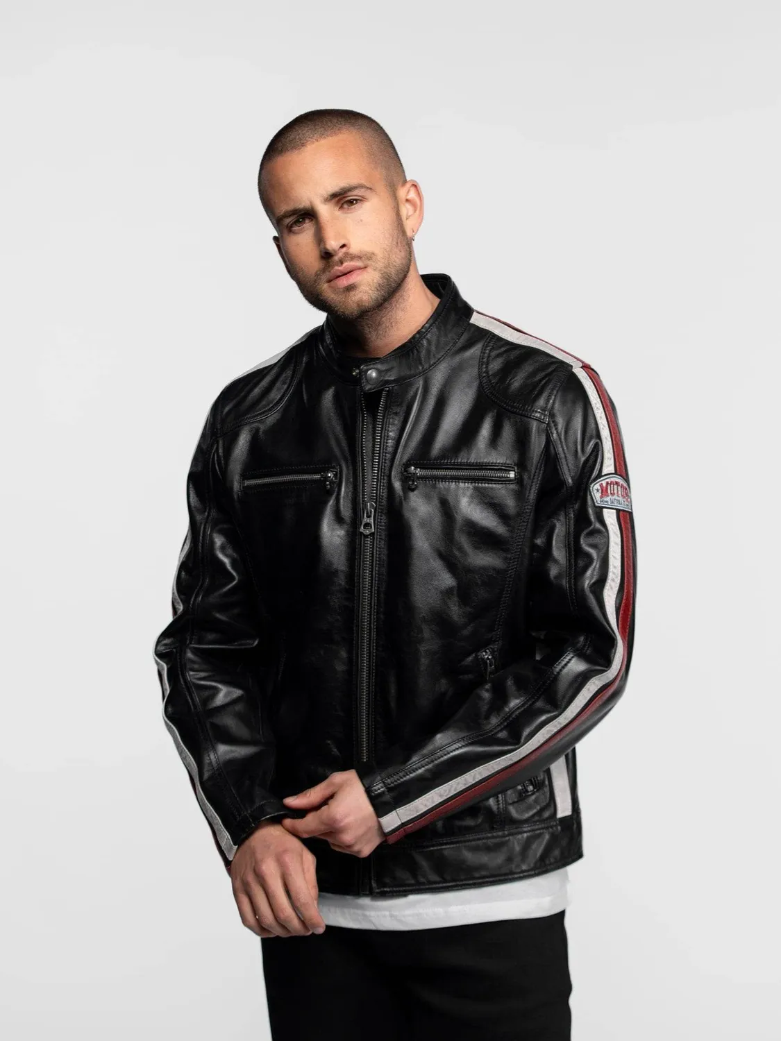 Daytona Scotty blouson motard agneau noir racing