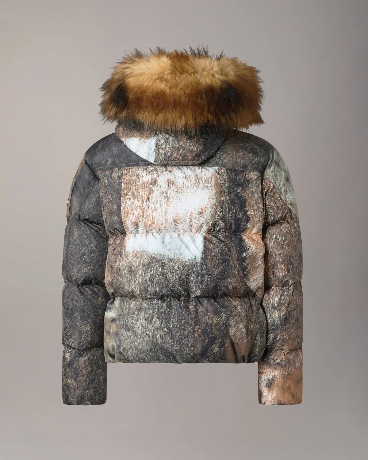 Moose Knuckles Everest doudoune wild-gold imprimé fourrure