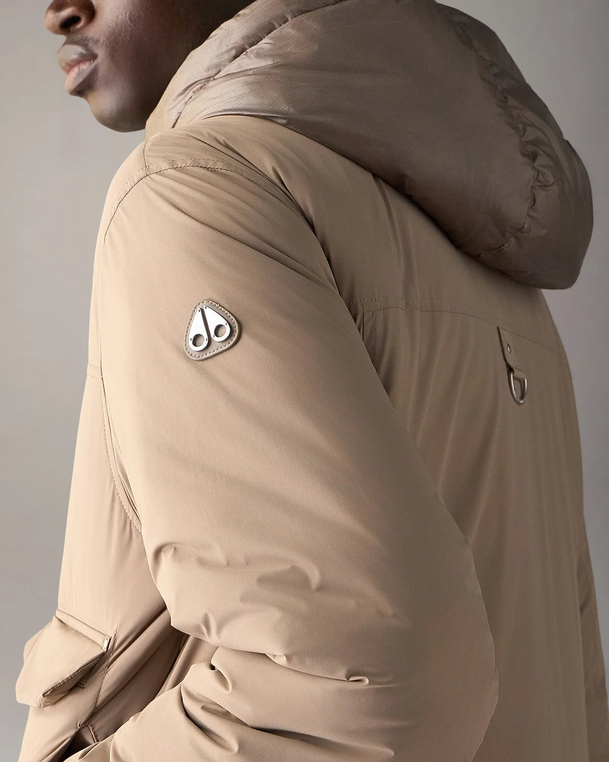Moose Knuckles Brixton veste trucker grise duvet