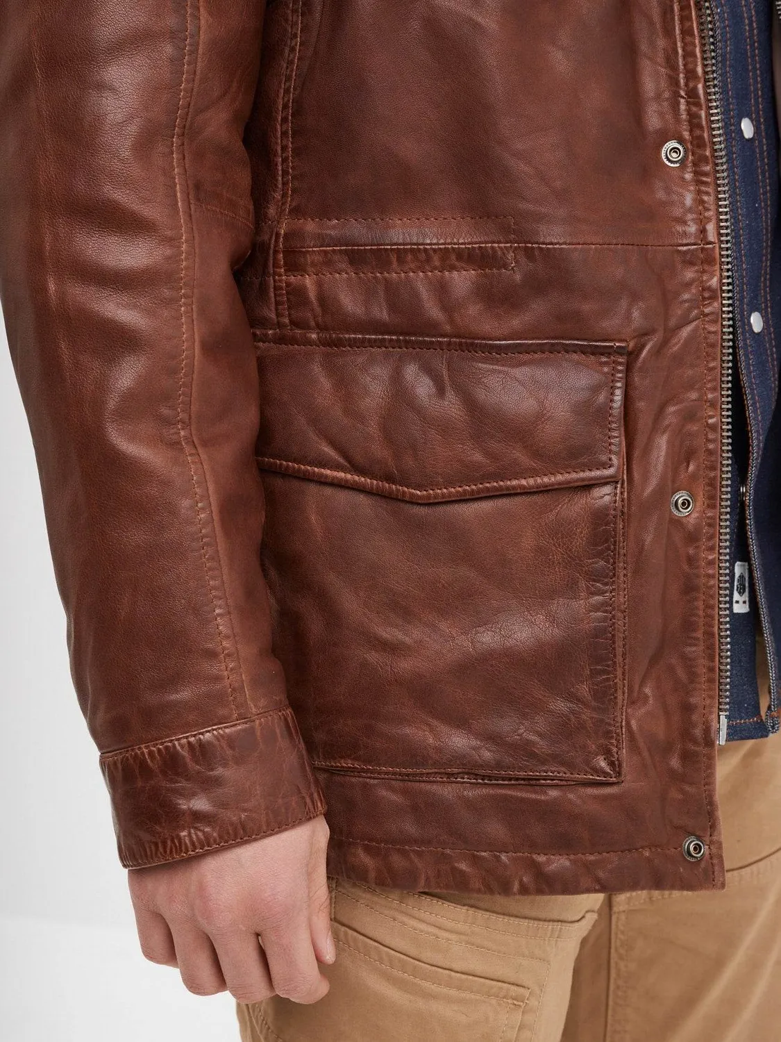 Daytona Rodeo blouson cuir bison mouton lavé