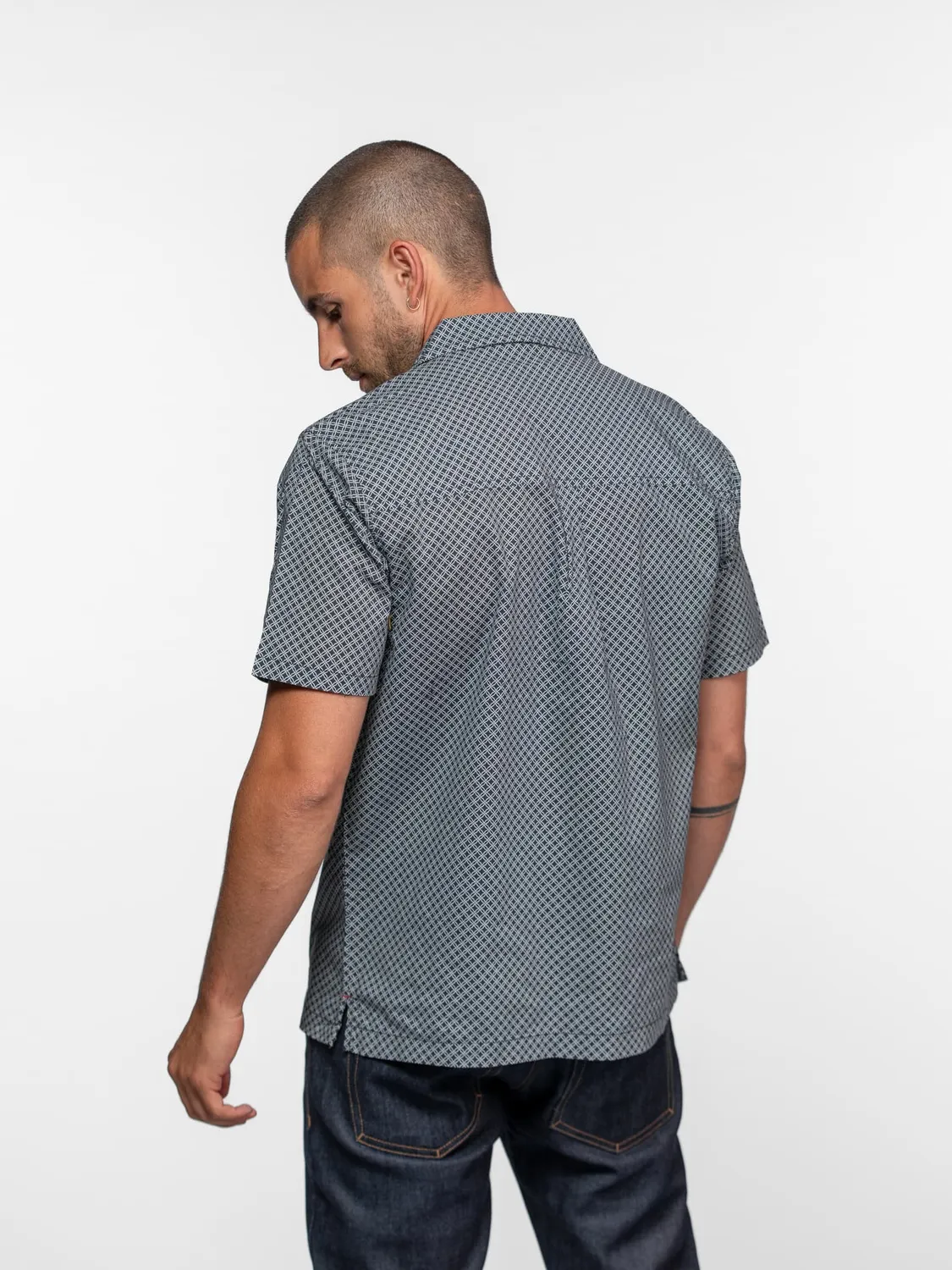 Daytona Sudbury chemisette homme navy/offwhite à motifs
