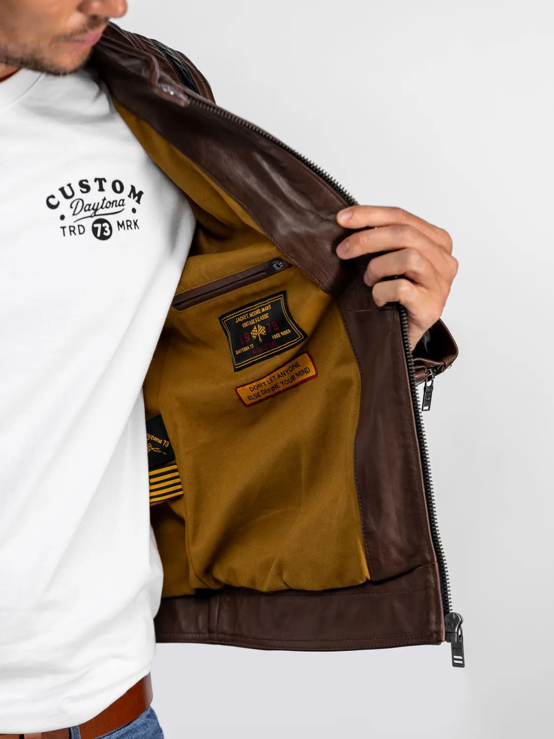 DAYTONA Cusseta blouson cuir moto mouton vintage
