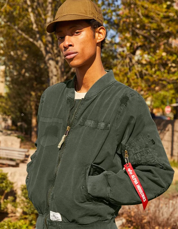 Alpha Industries L-2B Rip Repair bomber OG-107 Green coton