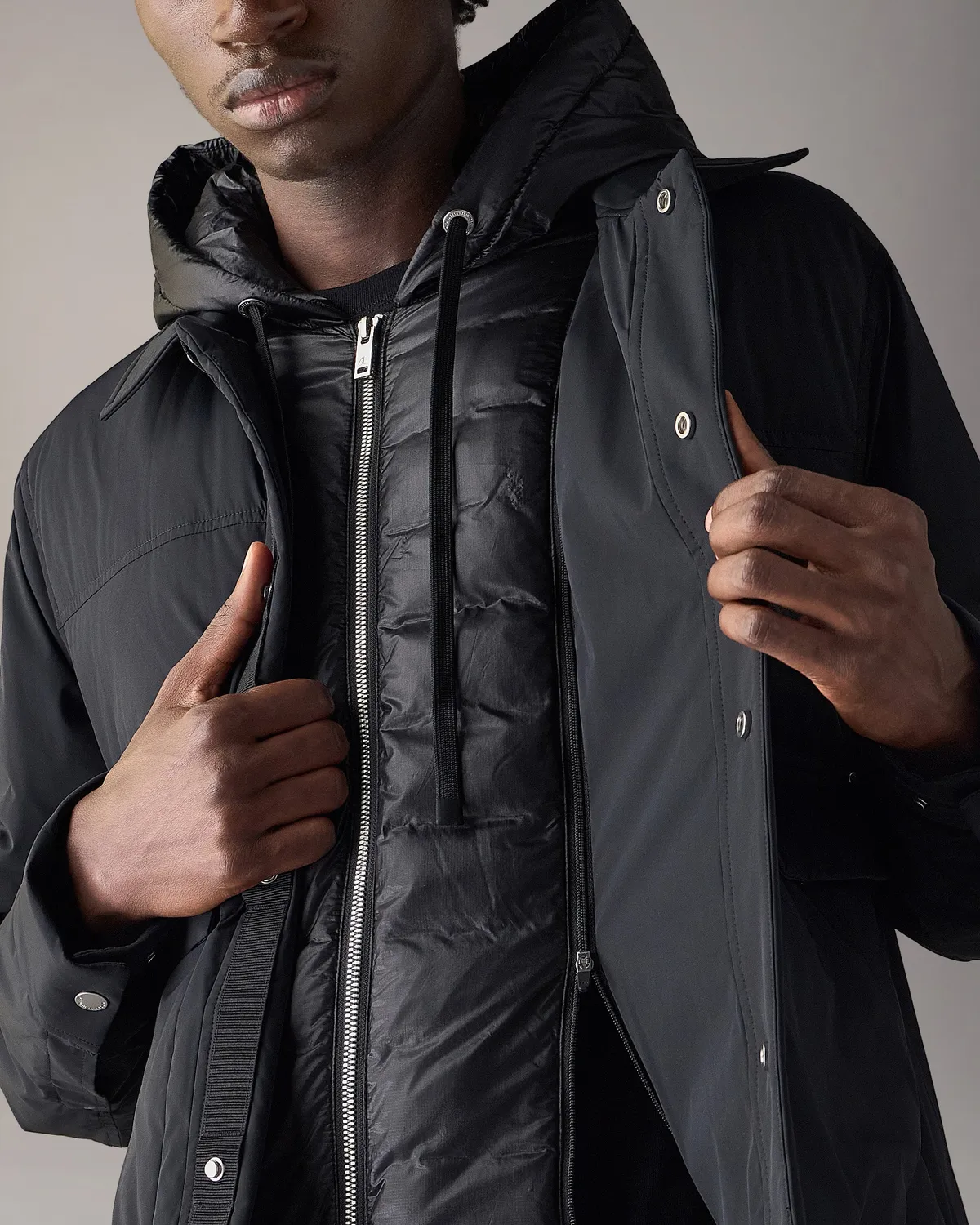Moose Knuckles Brixton Down Trucker Jacket doudoune noire légère