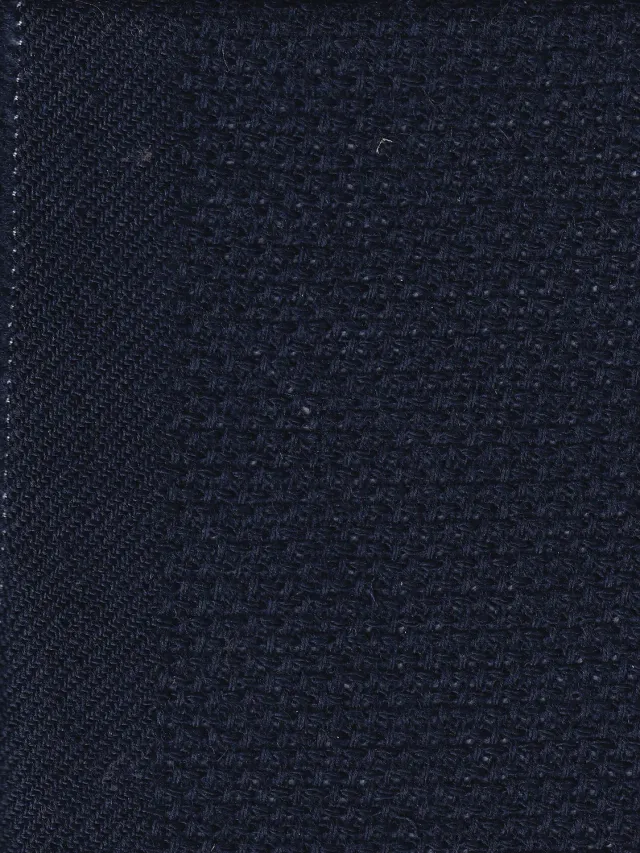 Hollington Caviar bleu phénix tissu laine coton au mètre