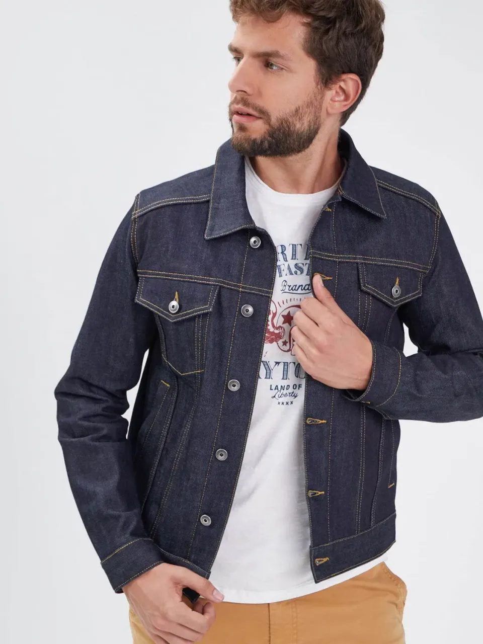 Daytona Baker veste jean homme Raw Indigo denim stretch