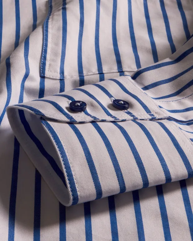 Hollington chemise col mao coton rayures pastel